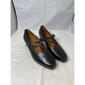 Footthrills Womens T-strap Mary Jane Pumps Heels Shoes Black Size 9.5 W USA Made
